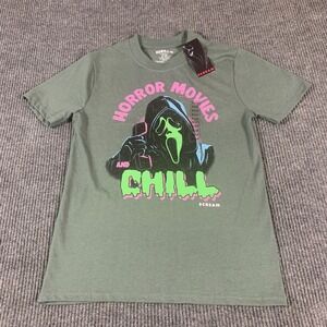 Scream Shirt Mens Small Horror Movies And Chill Ghost Face‎ Graphic Tee 2024 New